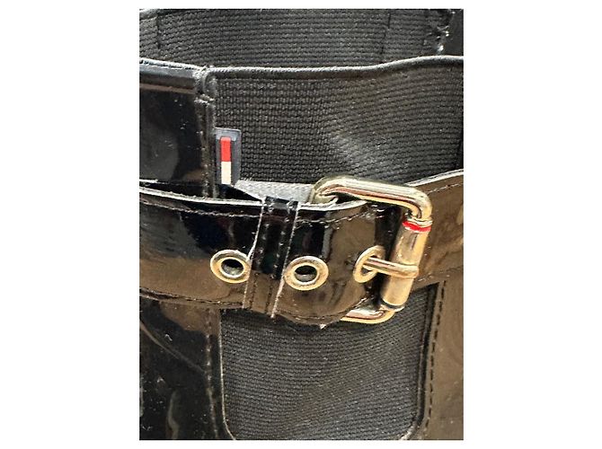 Tommy Hilfiger Botas de lluvia negras de goma charol - vista 5