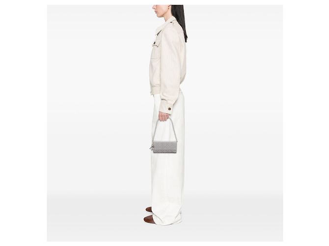 Portafoglio con catena Lady Dior in pelle d'agnello Cannage grigio Dior Marrone - vista 6