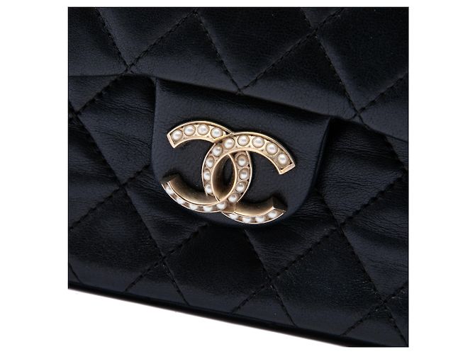 Chanel Black Medium Quilted Lambskin Westminster Pearl Flap Schwarz - Ansicht 5
