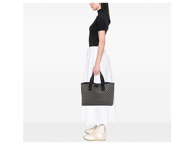 Gucci GG Denim Tote in Grau Braun Anthrazitgrau - Ansicht 7