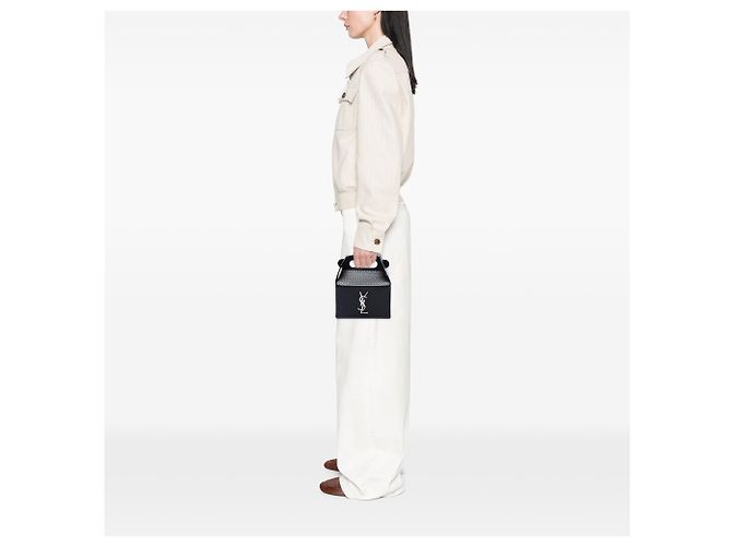 Autre Marque Bolsa de mão Saint Laurent Take Away Box em couro monograma preto - vista 6