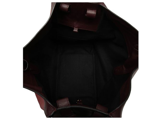 Bolsa Hammock LOEWE Pequena Bicolor em Pele de Bezerro Vermelha Marrom Vermelho - vista 4