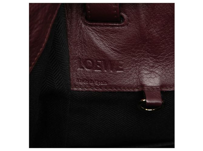 Bolsa Hammock LOEWE Pequena Bicolor em Pele de Bezerro Vermelha Marrom Vermelho - vista 5