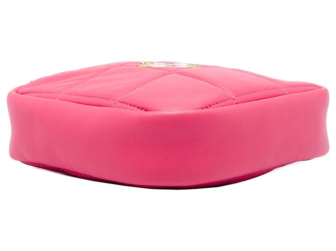 Chanel Pink CC gesteppte Lammleder Diamond Clutch mit Kette - Ansicht 3