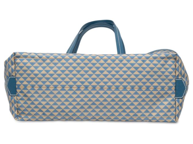 Tote Prada em Tessuto Symbole Triangolo azul com acabamentos em Saffiano Azul claro - vista 3