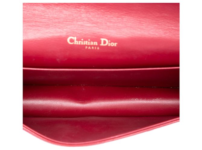 Clutch convertibile con catena Lady Dior in vernice rossa Cannage di Dior Rosso - vista 4