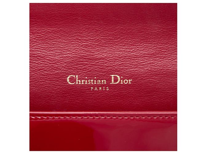 Clutch convertibile con catena Lady Dior in vernice rossa Cannage di Dior Rosso - vista 5