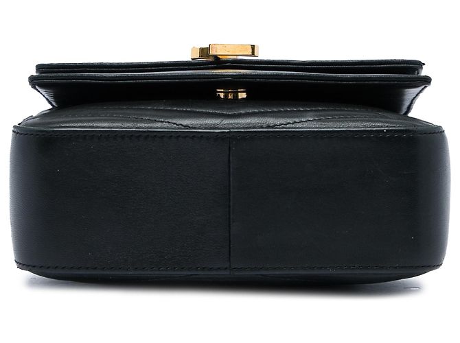 Autre Marque Borsa Saint Laurent Sulpice Small in nappa monogram chevron verde Verde scuro - vista 3