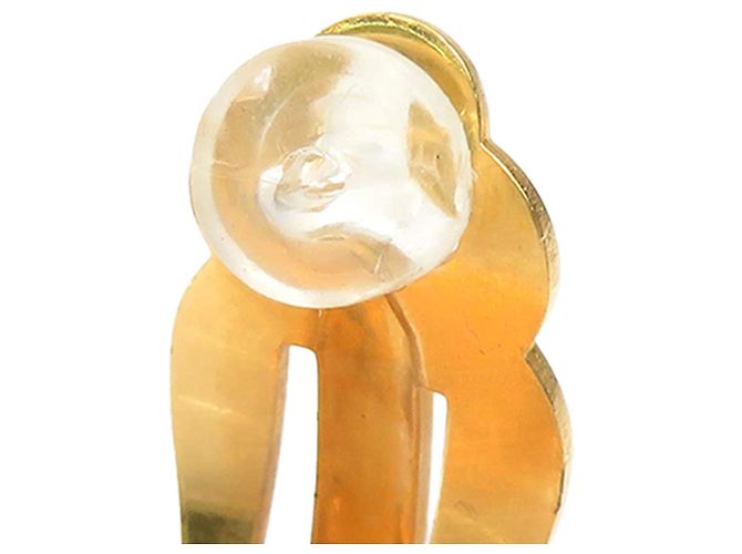 Boucles d'oreilles clips Chanel Gold CC plaquées or motif fleur Doré - vue 11