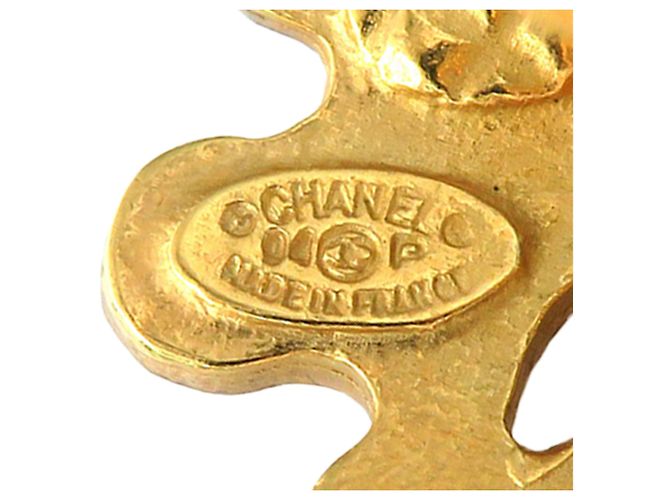 Boucles d'oreilles clips Chanel Gold CC plaquées or motif fleur Doré - vue 5