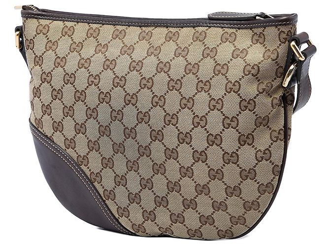 Gucci Beige Medium GG Canvas New Britt Half Moon Crossbody - vista 2