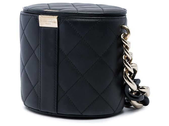 Chanel Black CC Lambskin Elegant Chain Vanity Case Kosmetiktasche Schwarz - Ansicht 2