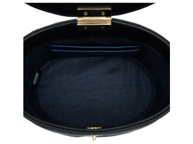 Chanel Black CC Lambskin Elegant Chain Vanity Case Kosmetiktasche Schwarz - Ansicht 4