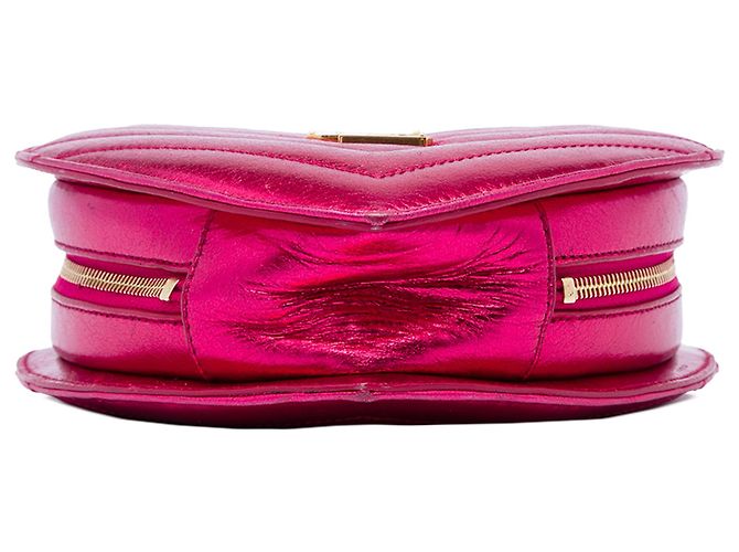 Autre Marque Borsa a catena Saint Laurent Pink Mini Chevron Metallic Leather Monogram Love Heart Rosa - vista 3