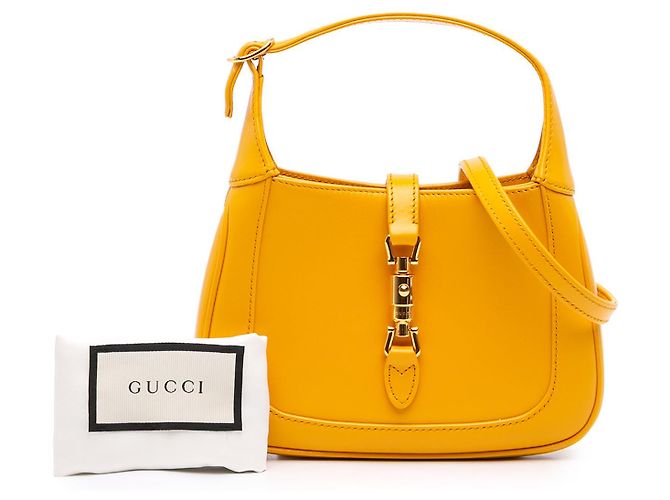 Gucci Mini Jackie 1961 Crossbody en cuir de veau jaune - vue 7