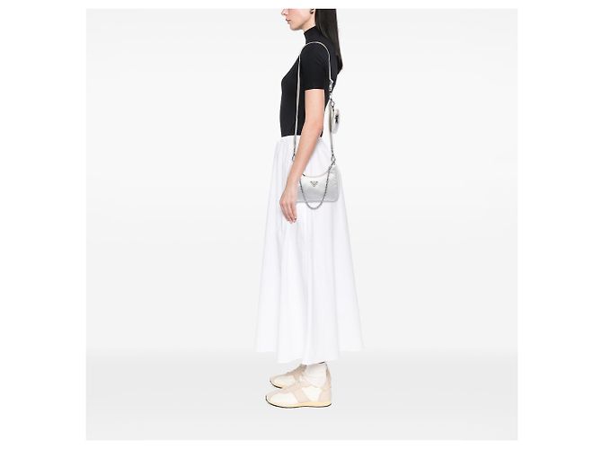 Prada White Tessuto Re-Edition 2005 Satchel Tasche Weiß - Ansicht 6