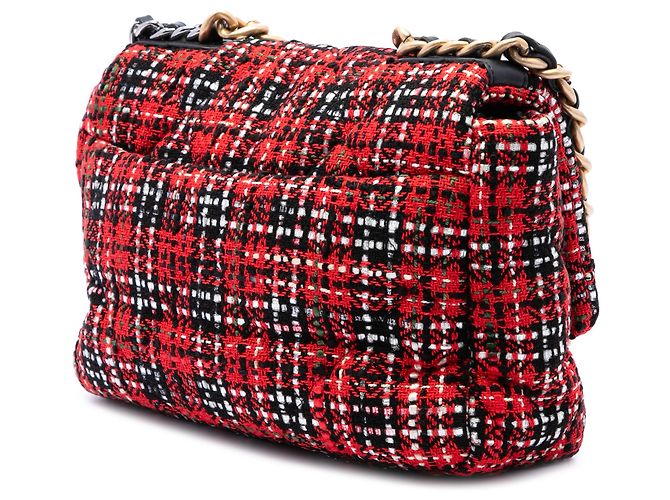Chanel Red Medium Tweed 19 Flap Vermelho - vista 2