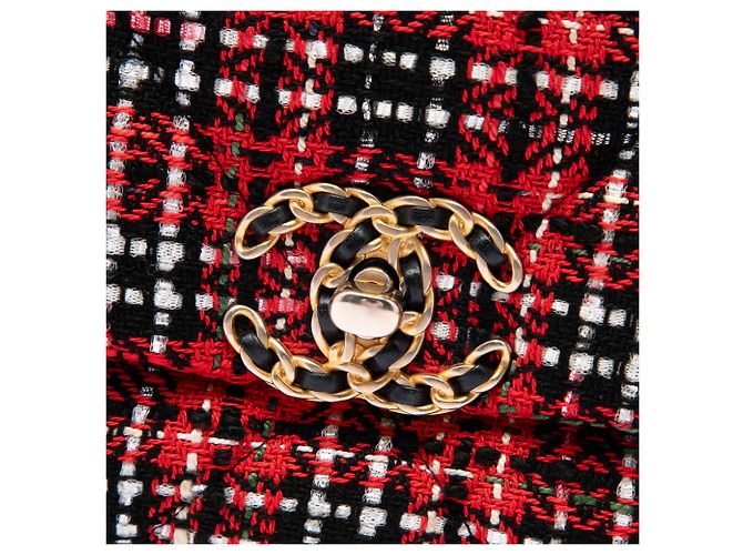 Chanel Red Medium Tweed 19 Flap Vermelho - vista 5