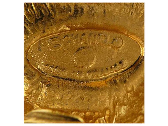 Brincos de pressão redondos Chanel Gold CC com logótipo banhado a ouro Dourado - vista 4
