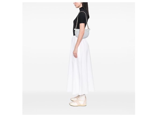 Bolsa Hobo Chanel em malha branca CC e pele de cordeiro brilhante acolchoada com corrente Branco - vista 5