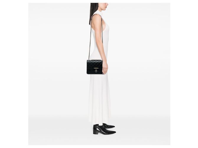 Chanel Black Medium Quilted Sheepskin Beauty Lock Flap Schwarz - Ansicht 4