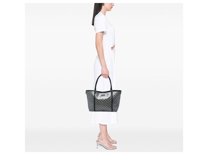 Bolsa Gucci Gray Medium GG Crystal Joy Tote Marrom - vista 5