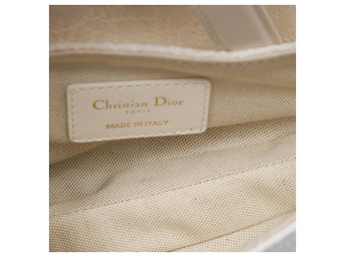 Borsa Saddle Dior Mini in tela ricamata Oblique bianca Bianco - vista 4