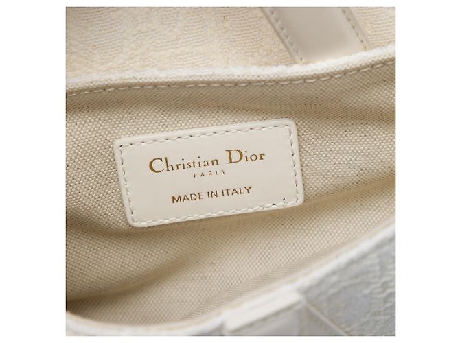 Borsa Saddle Dior Mini in tela ricamata Oblique bianca Bianco - vista 5