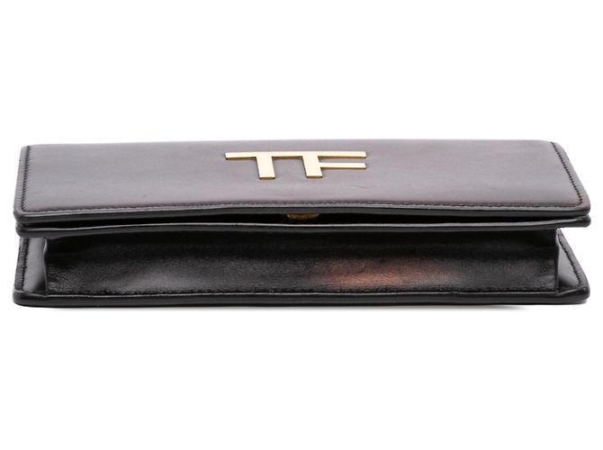 Portafoglio TF con tracolla Tom Ford in pelle di vitello Palmellato nera mini Nero - vista 3