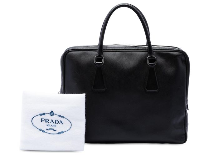 Mala de negócios Prada em Saffiano preto - vista 5