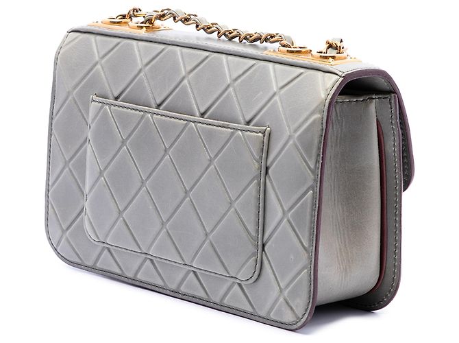 Chanel Gray CC Quilted Debossed Calfskin Flap Brown - view 2