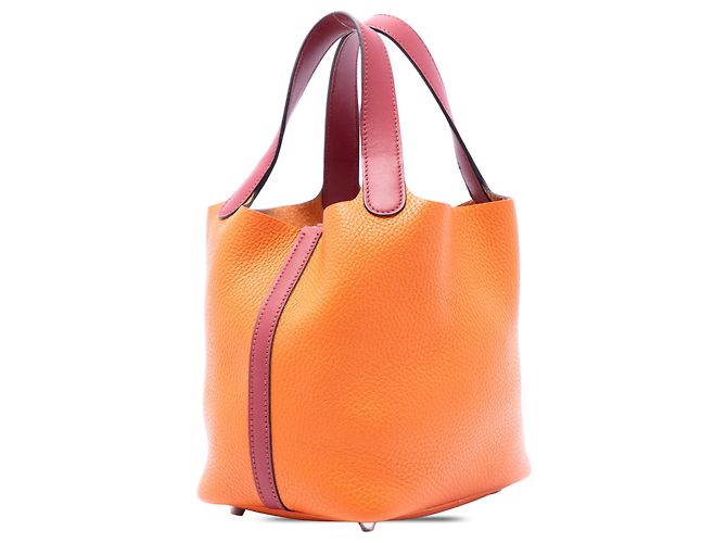 Hermès Orange Bicolor Clemence and Swift Picotin Lock 18 - Ansicht 2