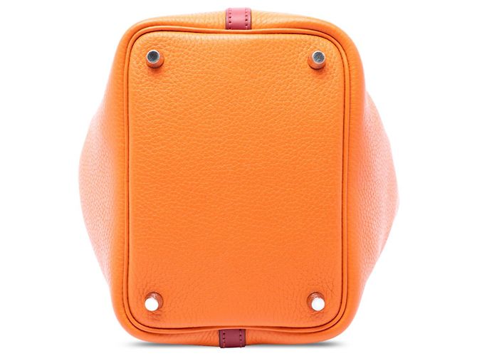 Hermès Orange Bicolor Clemence and Swift Picotin Lock 18 - Ansicht 3