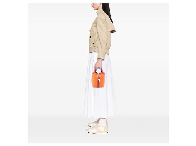 Hermès Orange Bicolor Clemence and Swift Picotin Lock 18 - Ansicht 6