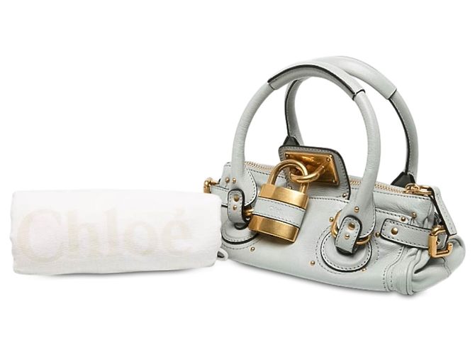 Borsa a mano Chloé Paddington Small in pelle blu Blu chiaro - vista 7
