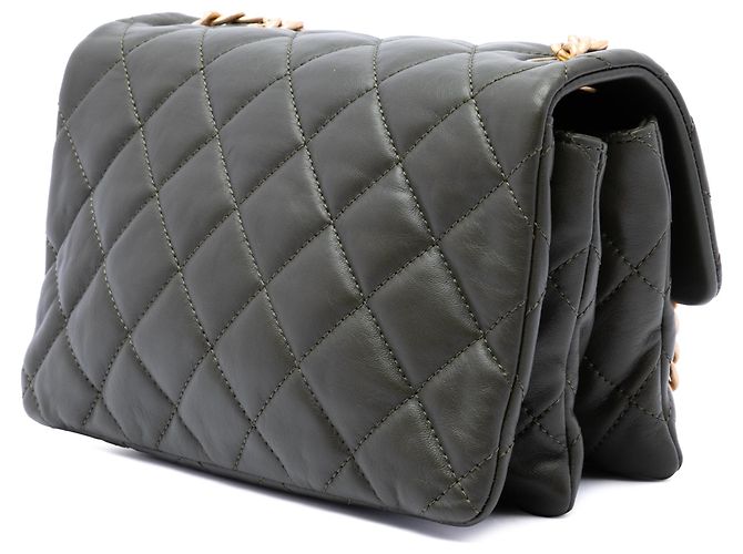 Chanel Brown Small Quilted Lambskin Pillow Crush Flap Castaño Caqui - vista 2