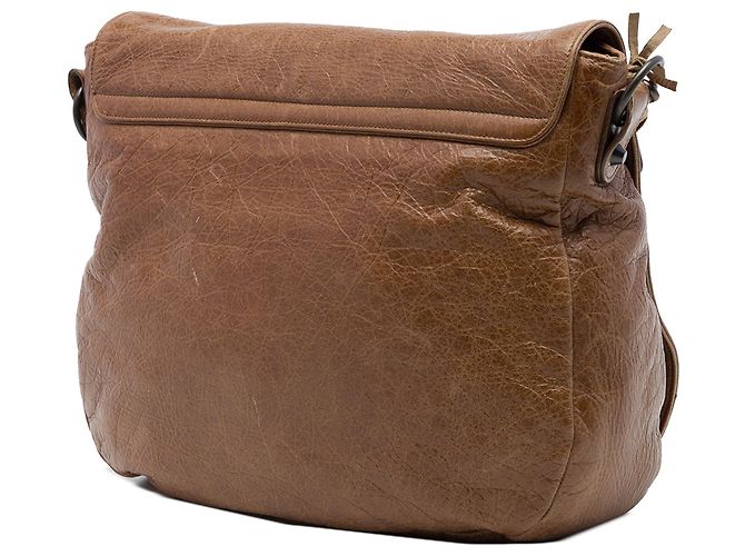 Borsa a tracolla Balenciaga Motocross Classic Folk in lambskin marrone - vista 2