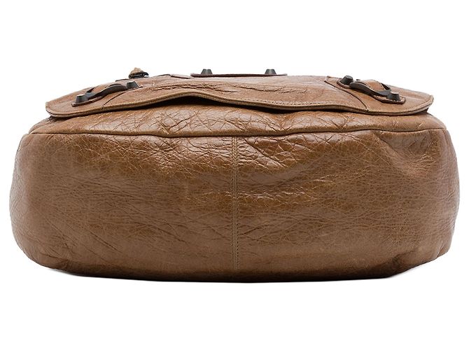 Borsa a tracolla Balenciaga Motocross Classic Folk in lambskin marrone - vista 3