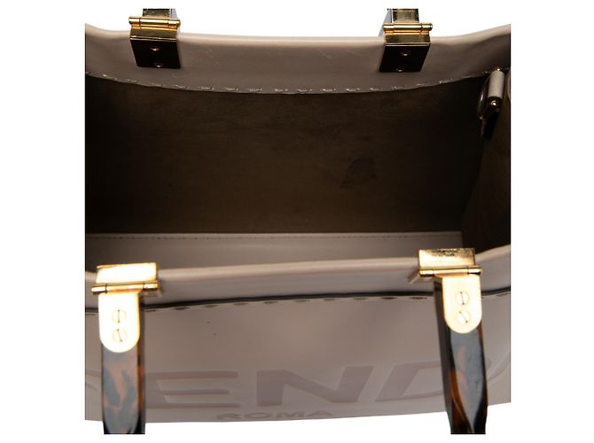 Fendi Sunshine Shopper Tote aus Leder in Beige, Medium - Ansicht 5