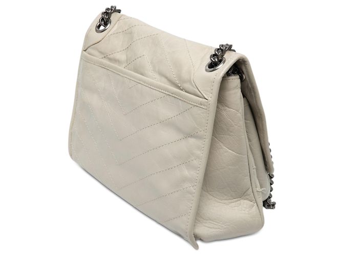 Autre Marque Saint Laurent White Medium Crinkled Calfskin Niki Blanco Crudo - vista 2