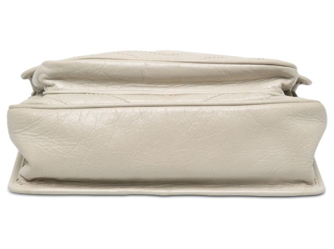 Autre Marque Saint Laurent White Medium Crinkled Calfskin Niki Blanco Crudo - vista 3