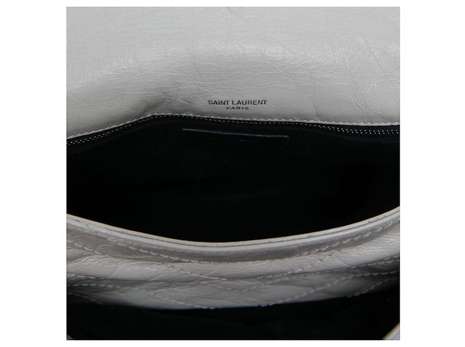 Autre Marque Saint Laurent White Medium Crinkled Calfskin Niki Blanco Crudo - vista 4