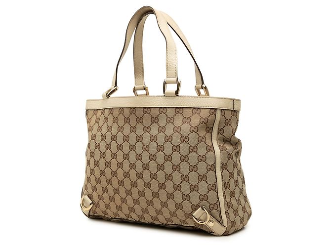 Gucci Abbey D Ring Tote aus beigem GG Canvas - Ansicht 2
