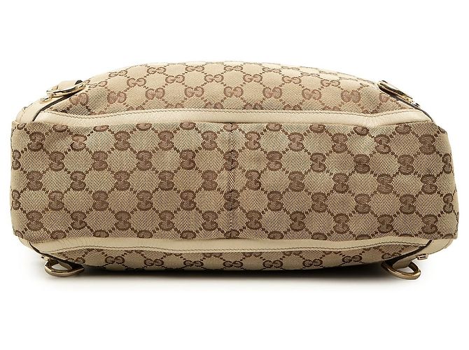 Gucci Abbey D Ring Tote aus beigem GG Canvas - Ansicht 3