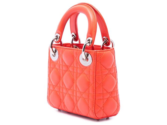 Dior Orange Micro Lambskin Cannage Lady Dior - Ansicht 2