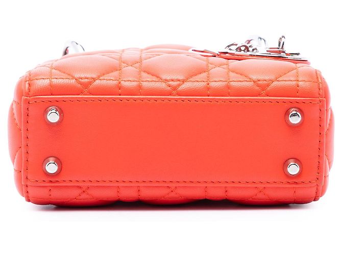 Dior Orange Micro Lambskin Cannage Lady Dior - Ansicht 3