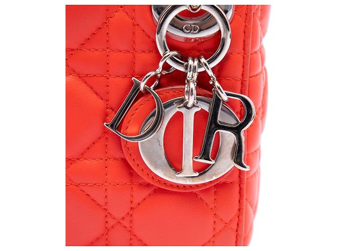 Dior Orange Micro Lambskin Cannage Lady Dior - Ansicht 5