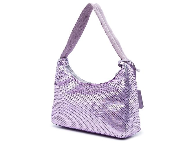 Bolso de hombro Prada Purple Mini Re Nylon Paillettes Sequin Re Edition 2000 Púrpura - vista 2