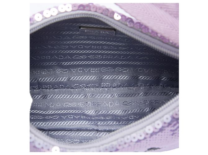 Bolso de hombro Prada Purple Mini Re Nylon Paillettes Sequin Re Edition 2000 Púrpura - vista 4