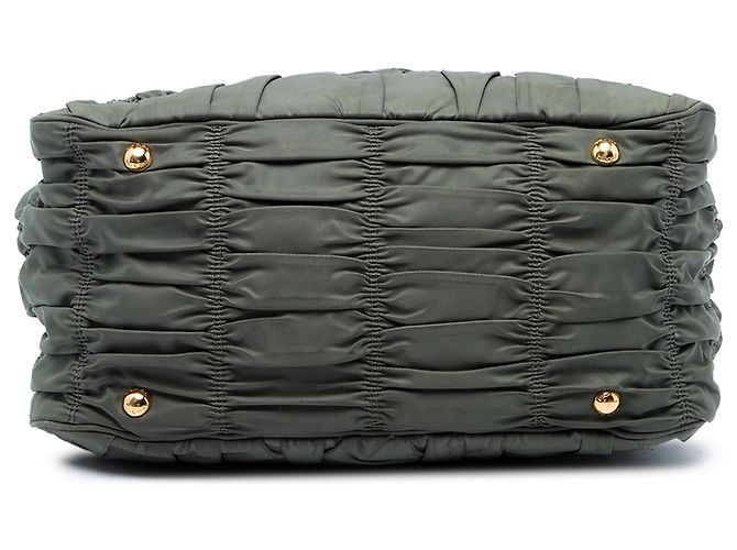 Bolsa Prada Green Tessuto Gaufre Satchel Verde Verde oliva - vista 3